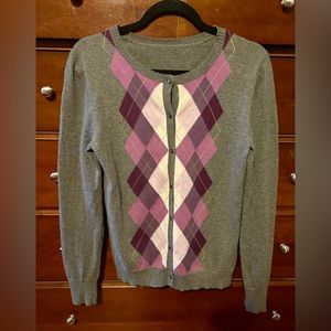 Argyle Purple/Grey Cardigan